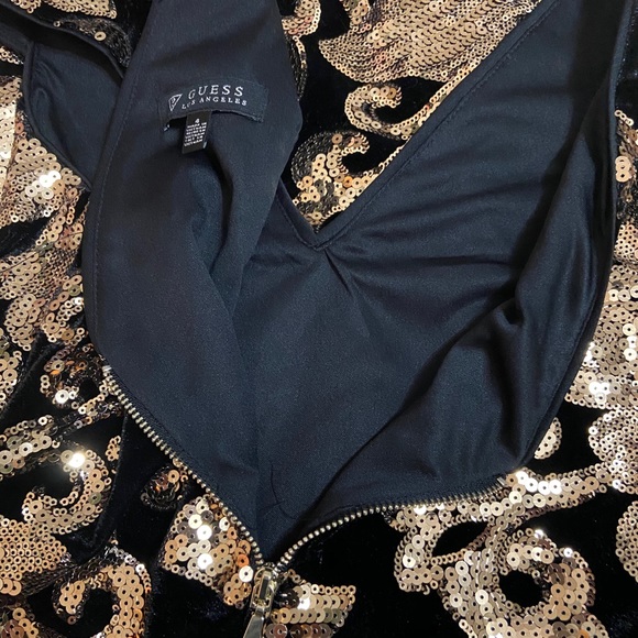 Guess gold & velvet sequined sz 4 - Picture 5 of 6